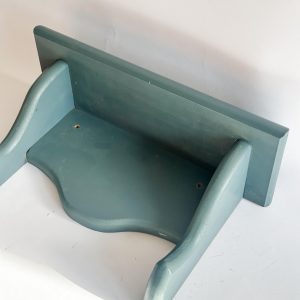 Vintage Teal Wood Wall Shelf | Small Cottage Shelf | Farmhouse Wall Decor | Painted Wooden Shelf | 1980s Home Decor